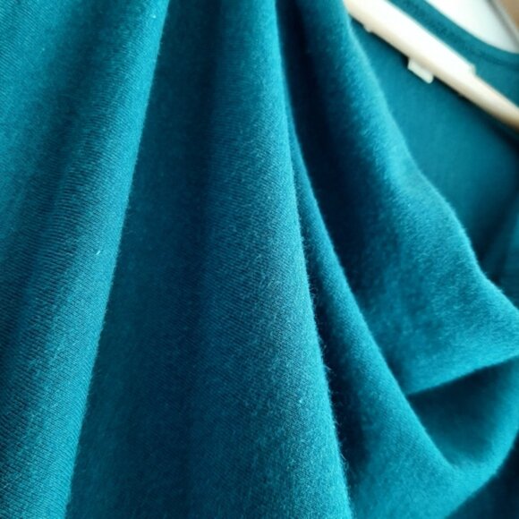 NICOLE BRIDGER Cowl Neck Dolman Sleeve Dress Bamboo Organic Cotton Blue Sz S - Picture 6 of 16